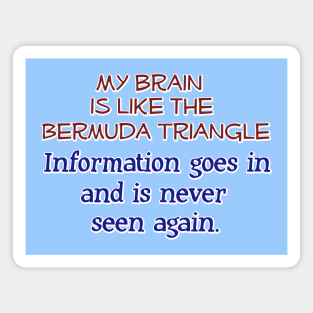 My brain is like the Bermuda Triangle Magnet